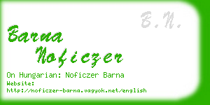 barna noficzer business card